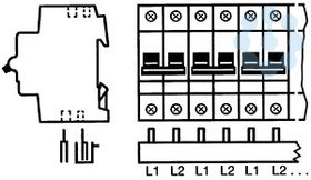 Разводка шинная 2ф PS2/12/16 Comp(PIN) 12мод. 80А ABB 2CDL220001R1612