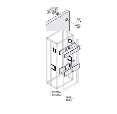 Комплект горизонт. уст. XT1+RCD 3PFix H200/W400 ABB 1STQ001442B0000