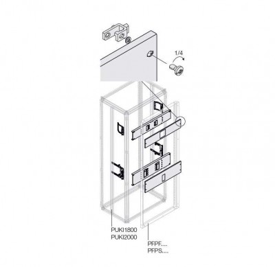 Комплект горизонт. уст. XT2 3/4P Fix H200/W800 ABB 1STQ001444B0000