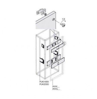 Комплект горизонт. уст. XT2+RCD 4PFix H200/W800 ABB 1STQ001446B0000