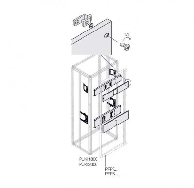 Комплект горизонт. уст. XT4+RCD 4PвтычH200/W400 ABB 1STQ001466B0000