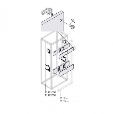 Комплект горизонт. XT1 3/4P FIX мот. W=400мм ABB 1STQ007759A0000