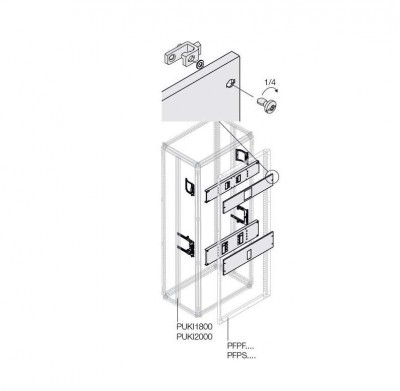 Комплект горизонт. XT1 3/4P FIX мот. W=600мм ABB 1STQ007760A0000