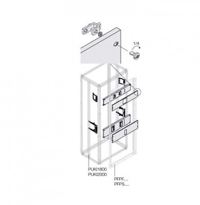 Комплект горизонт. XT1 3/4P FIXпов.р.W=400мм ABB 1STQ007761A0000