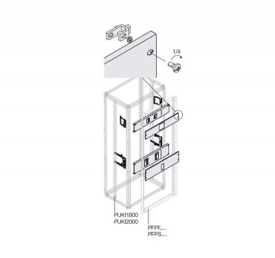 Комплект горизонт. XT1 3/4P PLUG п.р.W=600мм ABB 1STQ007768A0000