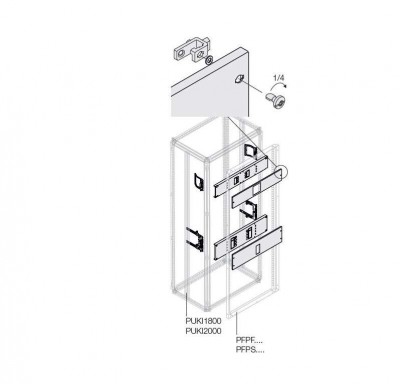 Комплект горизонт. уст. XT2 3/4P FIX W=600мм ABB 1STQ007774A0000