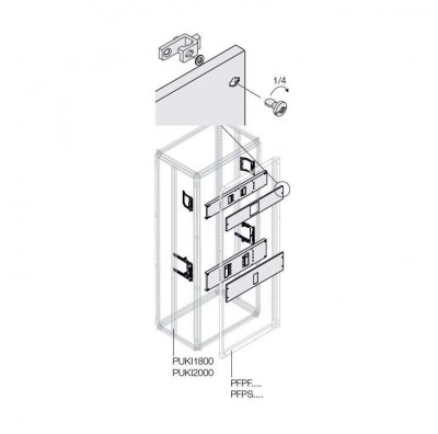 Комплект горизонт. XT2 3/4P FIXмотор.W=600мм ABB 1STQ007776A0000