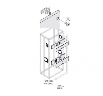 Комплект горизонт. XT2 3/4P FIXпов.р.W=600мм ABB 1STQ007780A0000