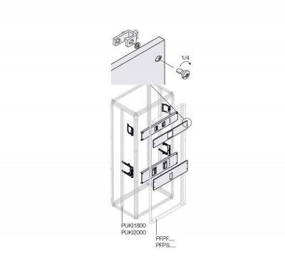 Комплект горизонт. уст. XT2 3/4P PLUG W=400мм ABB 1STQ007781A0000