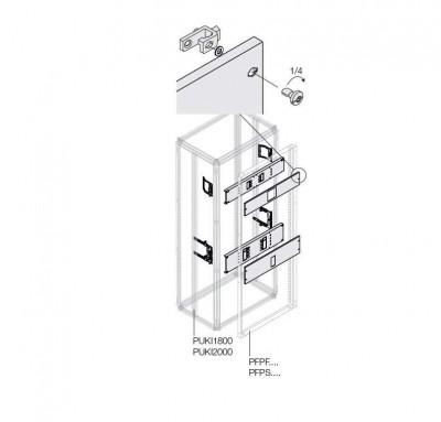 Комплект горизонт. уст. XT2 3/4P PLUG W=600мм ABB 1STQ007782A0000