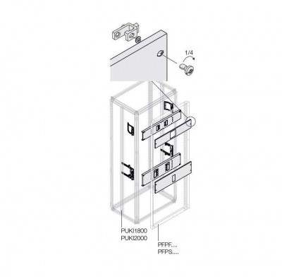 Комплект горизонт. уст. XT2 3P выкат. W=400мм ABB 1STQ007787A0000