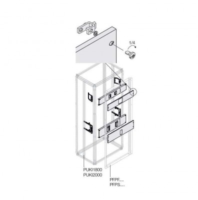 Комплект горизонт. XT2 3P выкат. поворот. рук. W=400мм ABB 1STQ007791A0000