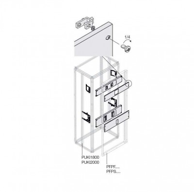 Комплект горизонт. XT2 3/4P выкат. поворот. рук. W400мм ABB 1STQ007799A0000