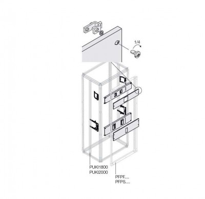 Комплект горизонт. XT3 3P FIX поворот. рук. W=600мм ABB 1STQ007804A0000