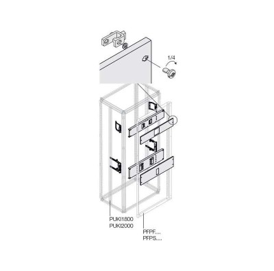 Комплект горизонт. XT3 3/4P FIX мотор. W=400мм ABB 1STQ007807A0000