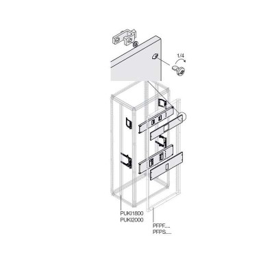 Комплект горизонт. XT3 3/4P FIX мотор. W=600мм ABB 1STQ007808A0000