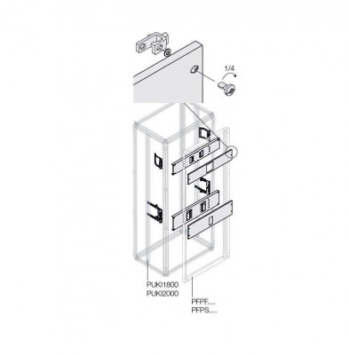 Комплект горизонт. XT3 3/4P FIX поворот. рук. W=400мм ABB 1STQ007809A0000