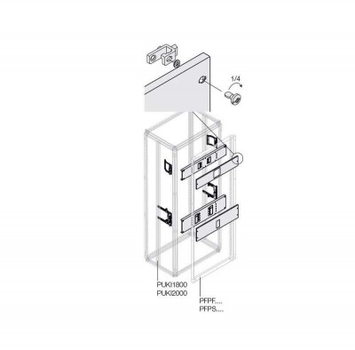 Комплект XT3 3/4P PLUG поворот. рук. W=600мм ABB 1STQ007816A0000