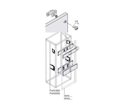 Комплект горизонт. уст. XT3 4P FIX+RCD W=400мм ABB 1STQ007817A0000