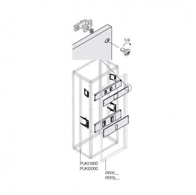 Комплект горизонт. уст. XT3 4P FIX+RCD W=600мм ABB 1STQ007818A0000