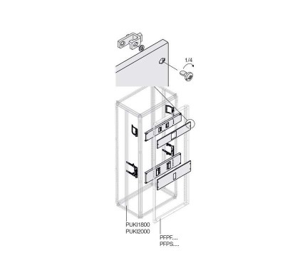 Комплект горизонт. уст. XT4 3/4P FIX W=400мм ABB 1STQ007821A0000