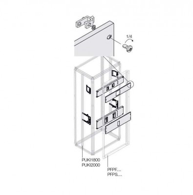 Комплект горизонт. уст. XT4 4P FIX+RCD W=400мм ABB 1STQ007825A0000