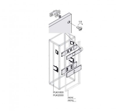 Комплект горизонт. уст. XT4 3/4P PLUG W=600мм ABB 1STQ007830A0000