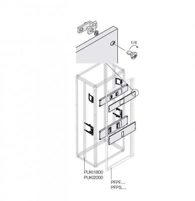 Комплект горизонт. XT4 3/4P выкат.W=400мм ABB 1STQ007835A0000