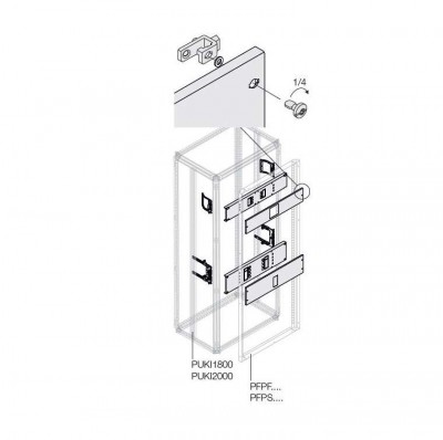 Комплект горизонт. XT4 3/4P выкат.мот.W400мм ABB 1STQ007837A0000