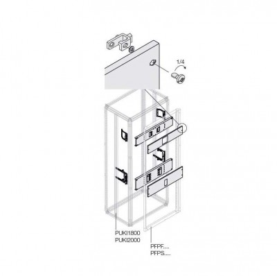 Комплект горизонт. XT4 3/4P выкат.мот.W600мм ABB 1STQ007838A0000