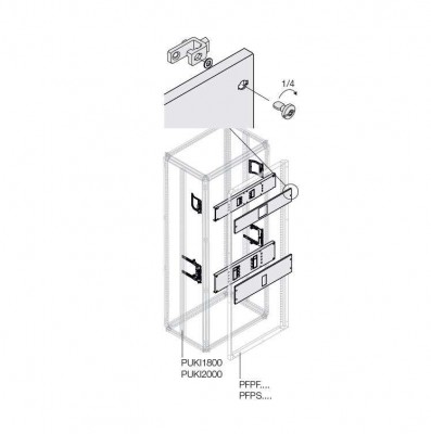 Комплект XT4 3/4P выкат. поворот. рук. W=400мм ABB 1STQ007841A0000