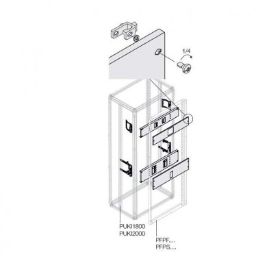 Комплект XT4 3/4P выкат. поворот. рук. W=600мм ABB 1STQ007842A0000