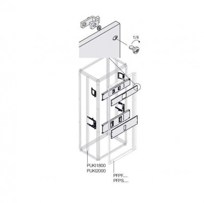 Комплект горизонт. уст. T4 3P FIX W=600мм ABB 1STQ007844A0000