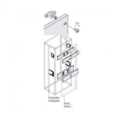 Комплект горизонт. T4 3/4P FIX поворот. рук. W=600мм ABB 1STQ007846A0000