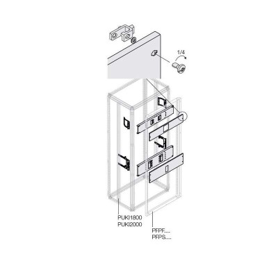 Комплект горизонт. уст. T4 4P FIX+RCD W=600мм ABB 1STQ007849A0000