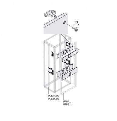 Комплект T5 3P FIX мотор. (400/630A) W=400мм ABB 1STQ007852A0000