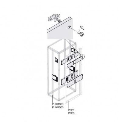 Комплект T5 3/4P FIX мотор. (400/630A) W400мм ABB 1STQ007858A0000