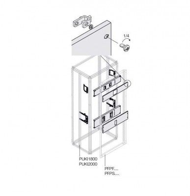 Комплект T5 3/4P FIX мотор. 400/630А W600мм ABB 1STQ007859A0000