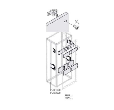 Комплект T5 3P ВЫКАТН. поворот. рук. 400А W400мм ABB 1STQ007862A0000