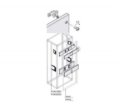 Комплект T5 3P выкат. поворот. рук. 400А W=600мм ABB 1STQ007863A0000