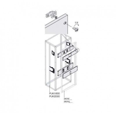 Комплект T5 3P выкат. поворот. рук. 400А W=800мм ABB 1STQ007875A0000