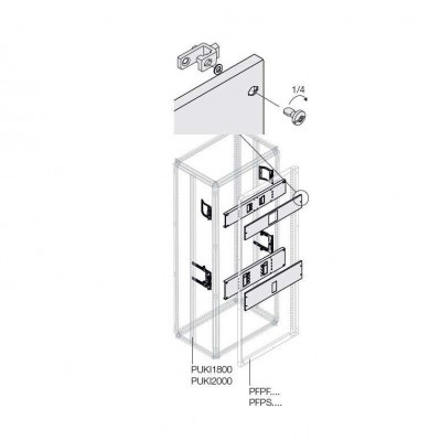 Комплект горизонт. T6 3P FIX мотор. W=800мм ABB 1STQ007880A0000