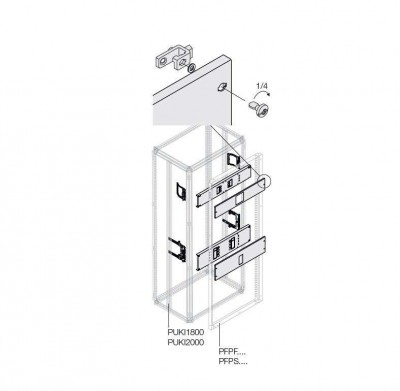 Комплект горизонт. T6 3/4P FIX поворот. рук. W=800мм ABB 1STQ007888A0000