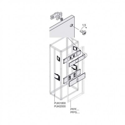 Комплект горизонт. T6 3/4P выкат. поворот. рук. W600мм ABB 1STQ007896A0000