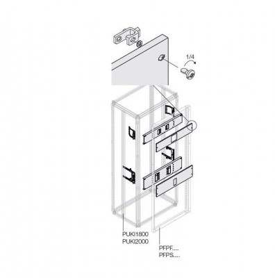 Комплект горизонт. T6 3/4P выкат. поворот. рук. W=800мм ABB 1STQ007897A0000