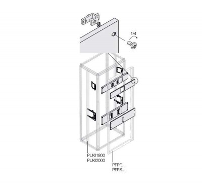 Комплект T7 3/4P FIX блок. мотор. W=800мм ABB 1STQ007905A0000