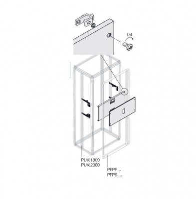 Комплект верт. XT1 3-4P FIX W=400мм ABB 1STQ007908A0000