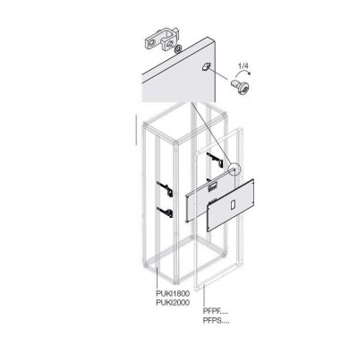 Комплект верт. XT1 3-4P FIX W=600мм ABB 1STQ007909A0000