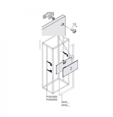 Комплект верт. XT1 4P FIX+RCD. W=400мм ABB 1STQ007910A0000