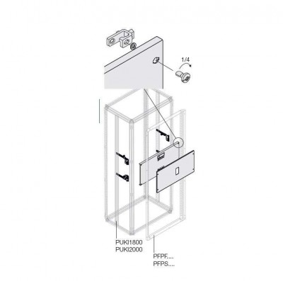 Комплект верт. XT1 4P FIX+RCD. W=600мм ABB 1STQ007911A0000